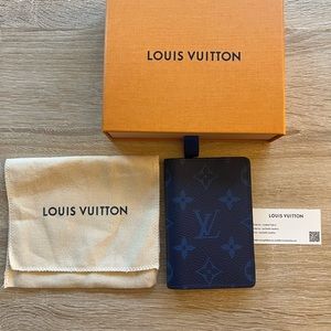 Louis Vuitton Blue Coated Canvas/Leather Pocket Organizer BRAND NEW
